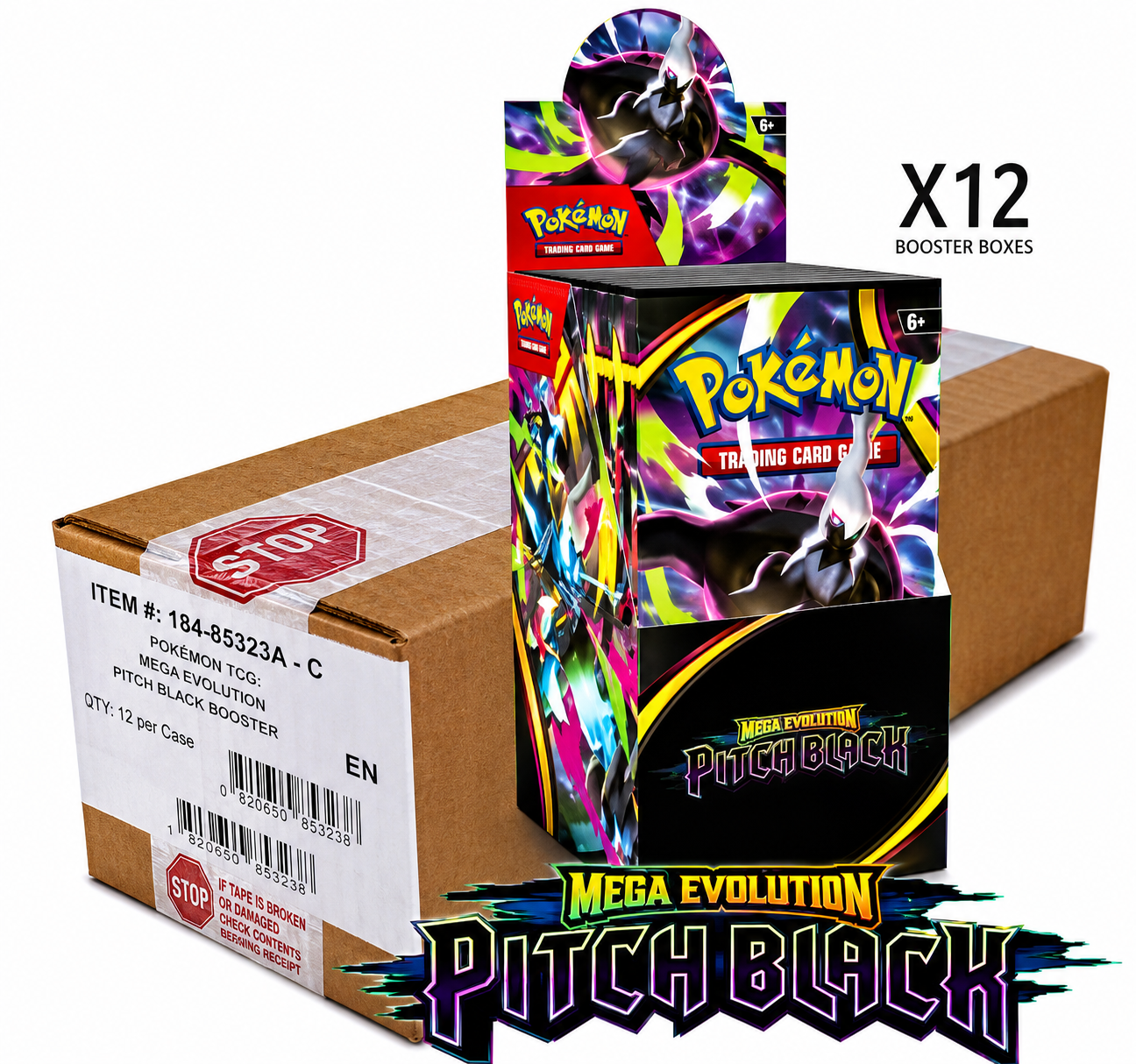 Pokemon TCG - Pitch Black Half Booster Box 18ct Case of 12 (Sealed)