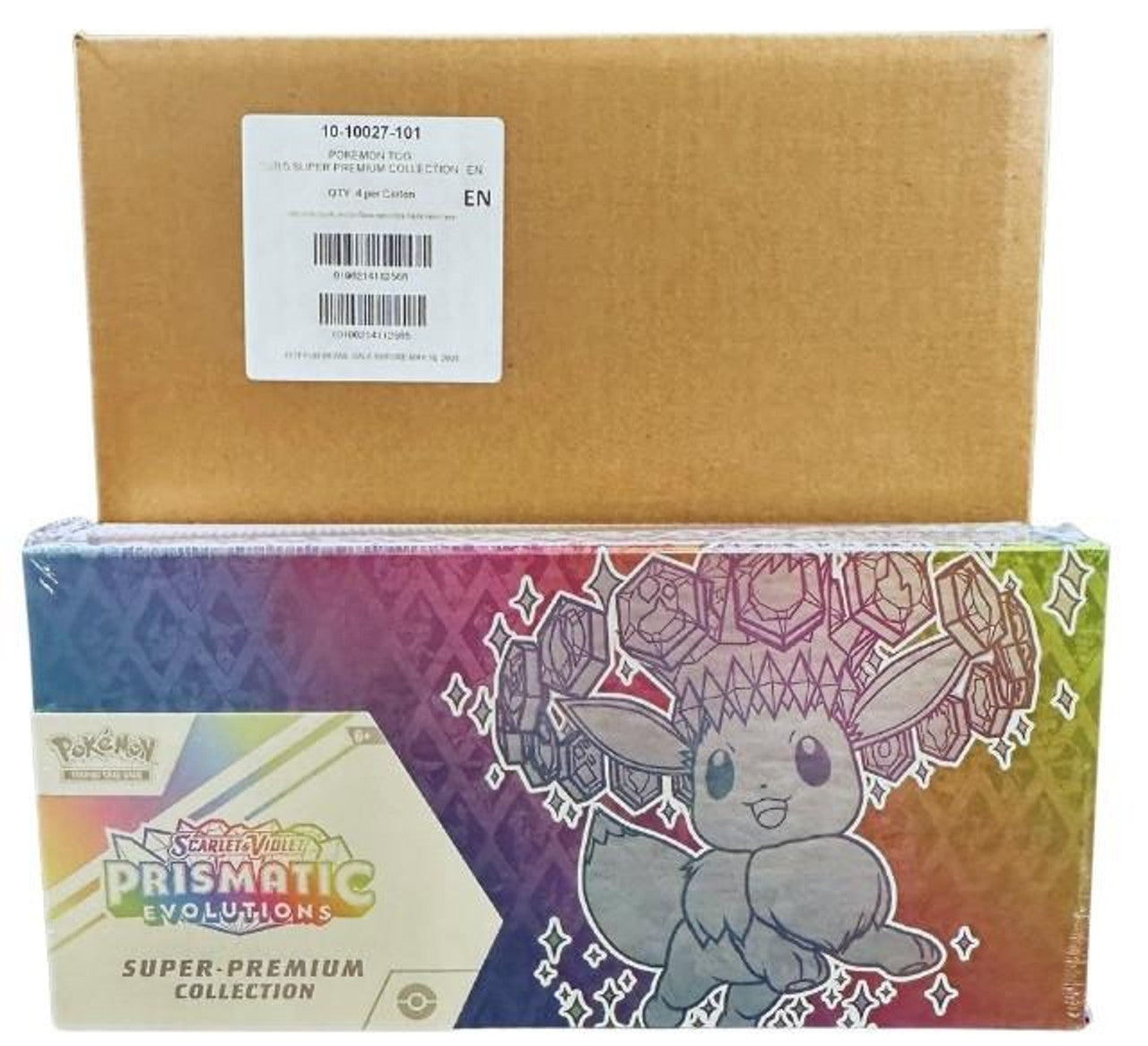 Pokemon Prismatic Evolutions Super Premium Collection Box Case (4x SPC) Sealed